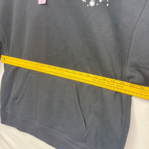 Wild Fable Black Hoodie Disco Ball Star Print Pullover Size M Y2K Rhinestone 70s - Picture 10 of 16